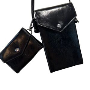 Black Crossbody Phone Bag and Wallet Set by JCrew